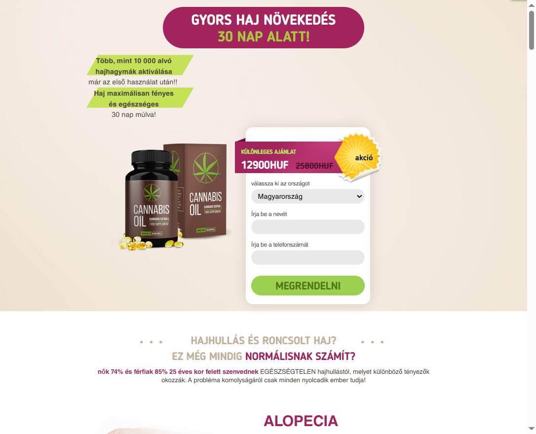 Cannabis Olaj termék kép