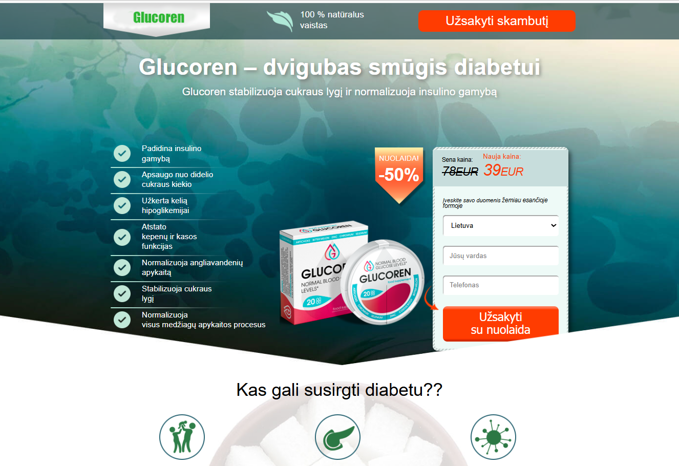 Glucoren produkto vaizdas