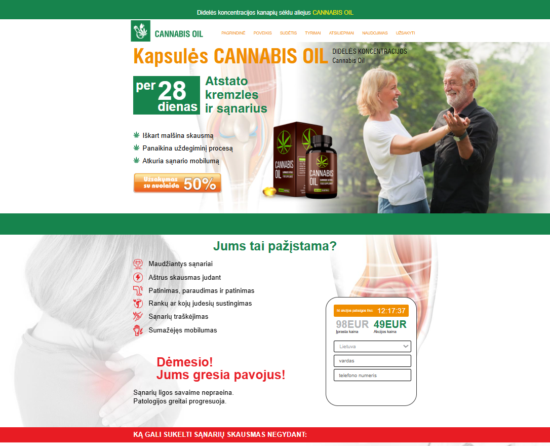Cannabis Oil produktas Lietuvoje