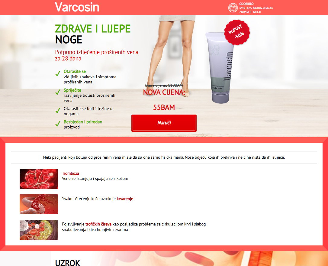Gel Varcosin proizvod
