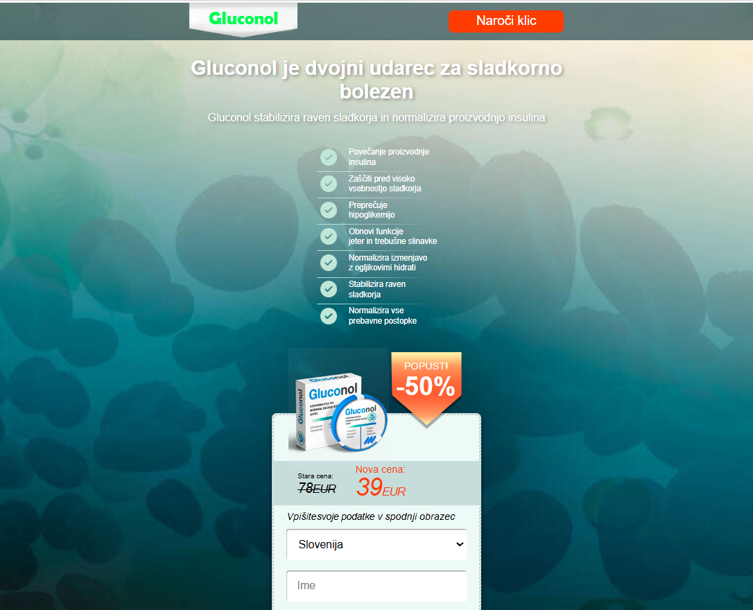 Gluconol izdelek za uravnavanje sladkorja