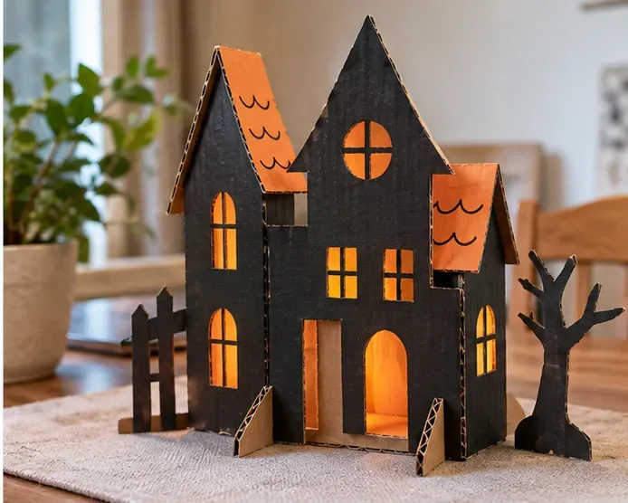 Halloweenpynt av papp: fire gjenbrukbare prosjekter barn kan lage