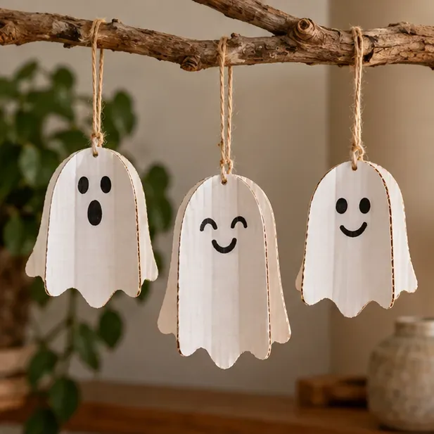 Halloweenpyssel av kartong: återanvändbara dekorationer för barn