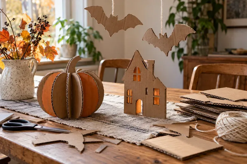 Pahvista tehtävät halloweenkoristeet: mikä askartelu kestää seuraavaan vuoteen?