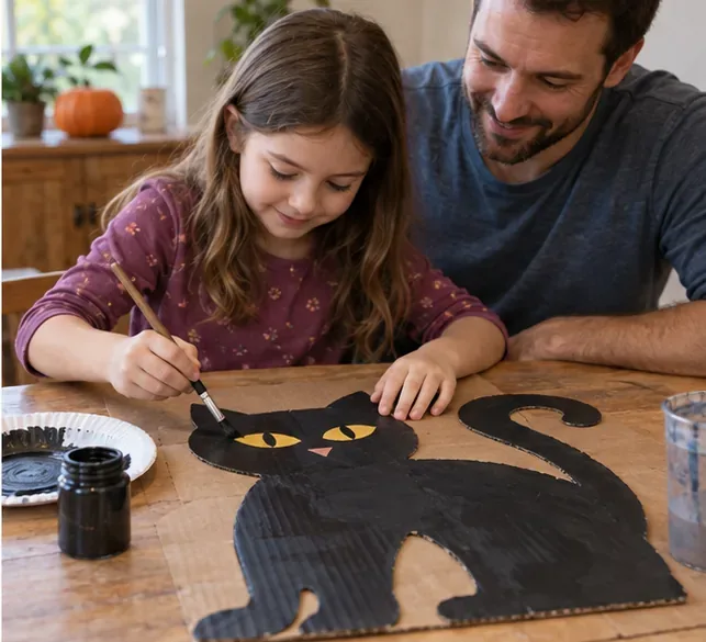 Reusable Halloween Decorations Kids Can Make from Cardboard